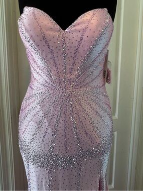 NWT Jovani Sz 10 Strapless Gown Beaded Embellishments Side Slit D5988 2026 Prom